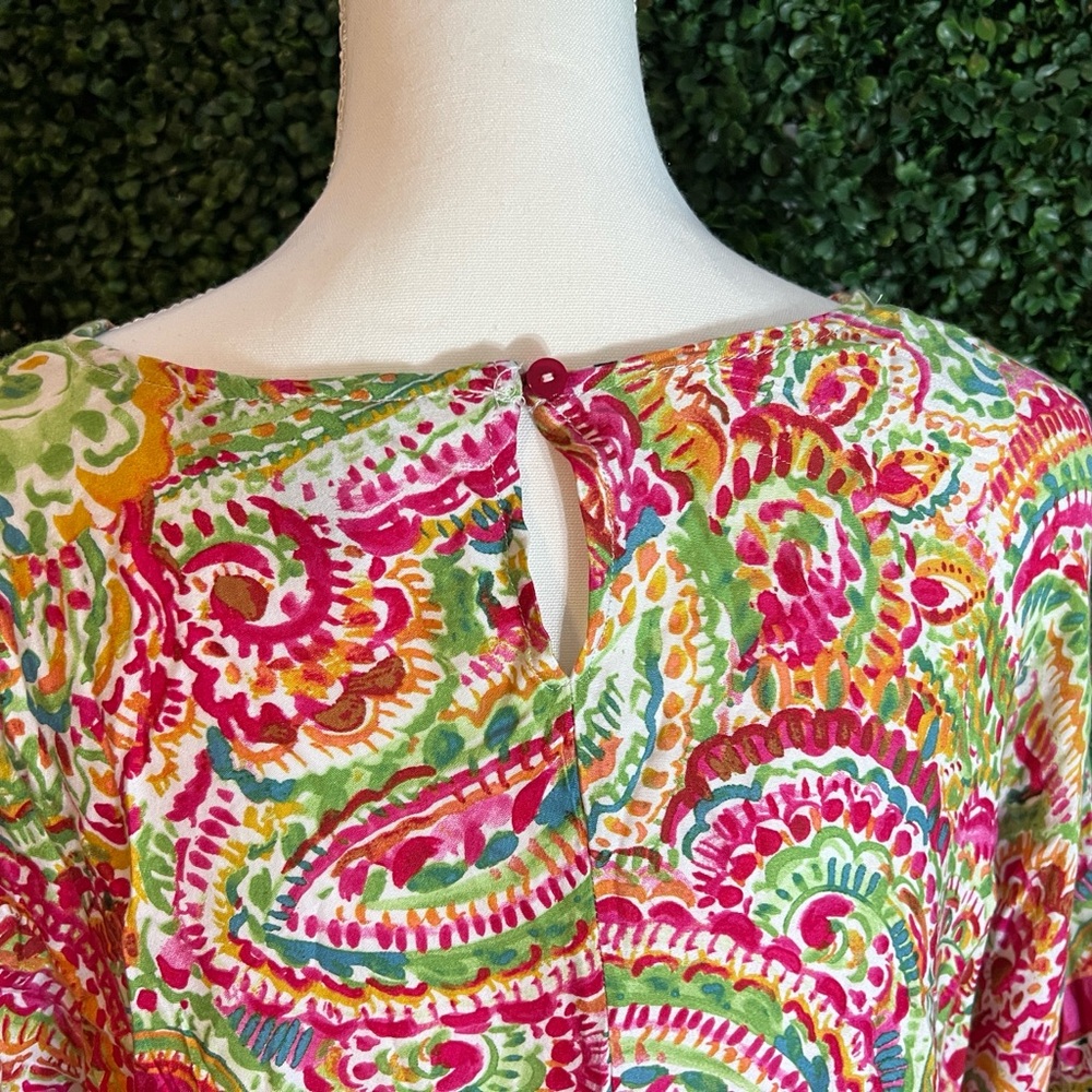 EUC! Tribal Brand mini dress in vibrant paisley-like pattern! Size Medium! - Picture 8 of 12